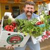 Kurt Alstede with CSA share from Alstede Farms