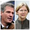 Senator Scott Brown and challenger Elizabeth Warren