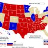 Election 2012 map showing swing states