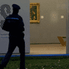 A white spot on the wall marks the site of a stolen painting at the Rotterdam Kunsthal museum on October 16, 2012