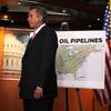 JANUARY 18: U.S. Speaker of the House Rep. John Boehner (R-OH) stands next to a map of current oil pipelines during a news conference January 18, 2012 on Capitol Hill in Washington, DC.