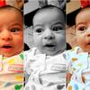 Baby in three color palettes