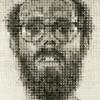 Chuck Close made this self-portrait, a spit-bite aquatint and soft-ground etching, in 1988.