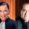 Supreme Court Justices Ruth Bader Ginsburg and Antonin Scalia.