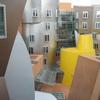 A window view from inside MIT's Stata Center, designed by Frank Gehry.