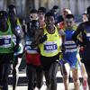 Elite men runners compete in the New York City Marathon