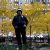 An officer guarding Zuccotti Park, minutes before protesters flooded back in, Occupy Wall Street