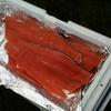 Wild salmon caught and filleted streamside in Bristol Bay, Alaska