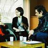 Filmmaker Kaneto Shindo speaks (through a translator) with Benicio Del Toro