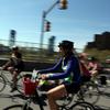 Bikers crossing the Madison Avenue Bridge into Queens during the 34th annual 5 Boro Bike Tour.