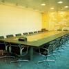 A show about corporations - and the ways we see them - will open this week at Winkleman Gallery. Seen here: Jacqueline Hassink's 1994 photograph of Nestlé's board of directors meeting room.