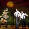 From left, Rema Webb, Andrew Rannells and Josh Gad perform in 'The Book of Mormon' at the Eugene O'Neill Theatre in New York.