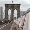 Canvas covering on the Brooklyn Bridge