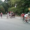 Bikers, runners and carriages in Central Park Saturday morning
