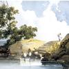 'Figures at a ghat' by George Chinnery.