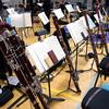 One contrabassoon and three regular bassoons await their operators