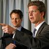 U.S. Housing and Urban Development Secretary Shaun Donovan (R) and Treasury Secretary Timothy Geithner 