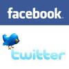 Facebook and twitter logos