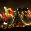 A view of the bridge:  Macy's 4th of July fireworks light up the Manhattan Bridge.