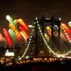 A view of the bridge: Macy's 4th of July fireworks light up the Manhattan Bridge. 