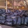 Trash awaiting collection on Pearl Street, Manhattan