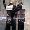 Gay marriage window display at Levis Store on 14th Street.