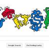 Google pays homage to New York artist Keith Haring on its homepage.