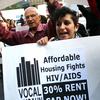 Protest of governor's veto of a bill to assist HIV/AIDS patients with