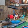 A man enjoys some of the options available in the Timeshare Backyard