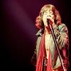 Mick Jagger singing at a show with The Rolling Stones in New York City in the 1970s.