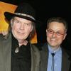 Singer/songwriter Neil Young (L) and director Jonathan Demme (R), February 7, 2006.
