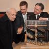 Architect Frank Gehry, Signature Capital Campaign Chair and Board Member Edward Norton and Signature Founding Director James Houghton check out one of the center's model.