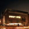 A rendering of the new Original Music Workshop studio and performance space by night.