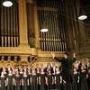 The Yale Glee Club during its annual Family Weekend concert in Woolsey Hall
