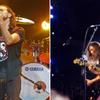 Eddie Vedder of Pearl Jam (L) and Kurt Cobain of Nirvana (R)