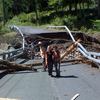 A flood damaged bridge on Burnham Hollow Road in the Catskills.