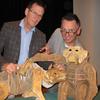 Basil Jones and Adrian Kohler of the Handspring Puppet Company with friends.