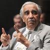 New York's Rep. Charles Rangel chats before the House Democratic Caucus retreat on January 14, 2010. 