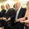 Mayor Bloomberg and others cut the 'ribbon' at the new soundstages.