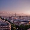 View of Paris with the tower taken from the roof of Printemp department store