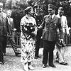 At the Bayreuth Festival, (from left) Wilhelm Bruckner, Wolfgang Wagner, Winifred Wagner, unidentified SS guard, Adolf Hitler, Wieland Wagner