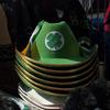 A stack of shamrock hats sit on a vendor's table on seventh avenue in midtown Manhattan the Friday before St. Patrick's Day.