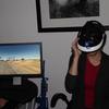 The virtual reality treatment includes a visual display, shown to the user through a headset, and a vibrating platform.