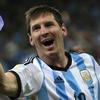 Argentina's forward and captain Lionel Messi celebrates his team's victory at the end of the semi-final against Netherlands FIFA World Cup at The Corinthians Arena in Sao Paulo on July 9, 2014. 