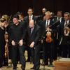 Nadia Sirota, Nico Muhly and Maestro Leonard Slatkin after the premiere of Muhly's Viola Concerto