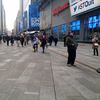 The newly renovated Times Square pedestrian plaza, about a week after it formally reopened