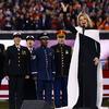 Renee Fleming sings the national anthem at the Super Bowl on Sunday