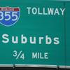 Tollway sign, suburbs