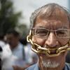 A Mexican journalist takes part in a demonstration against violence towards journalists in Mexico, on August 7, 2010 in Mexico City. 