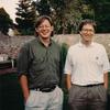 Brent Schlender, Bill Gates and Steve Jobs in Jobs' backyard